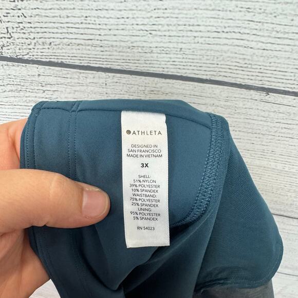 Athleta Plus Size Teal Heather Run With It Textured 3.5in Shorts Size 3X - Picture 9 of 9